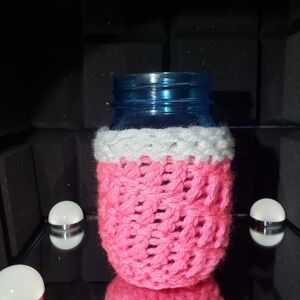 Handmade Knit Mason Jar or can Koozie cozie